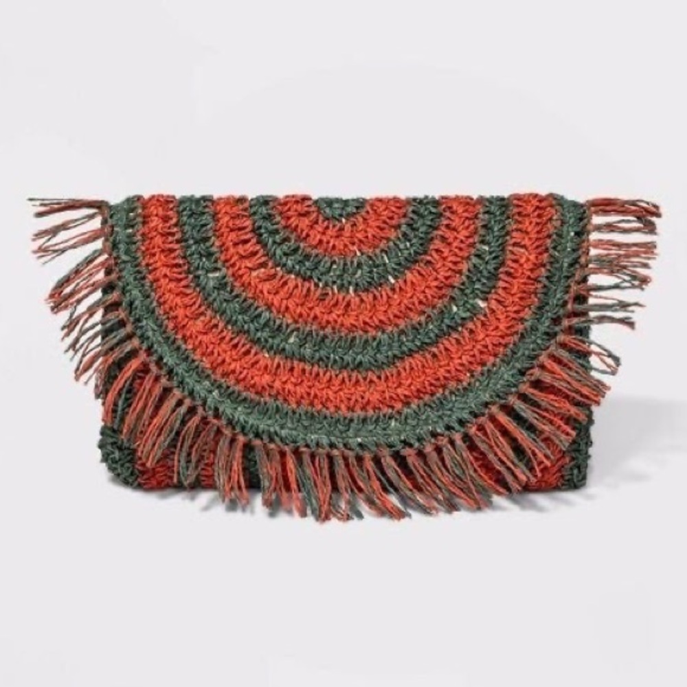 🇺🇸4 For $20 Universal Thread Straw Clutch Green/Orange
